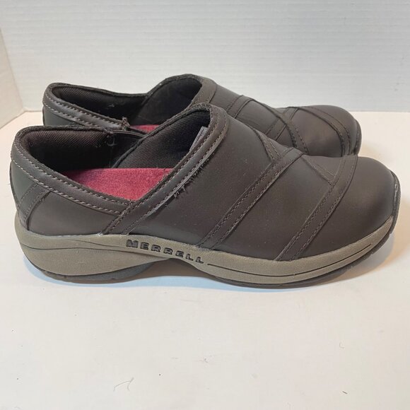 Merrell Brown Slip-On Leather Comfort Shoes Womens 8 - Picture 5 of 12